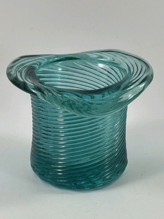 Avon Other - AVON "Vintage" Teal Swirl Glass Top Hat